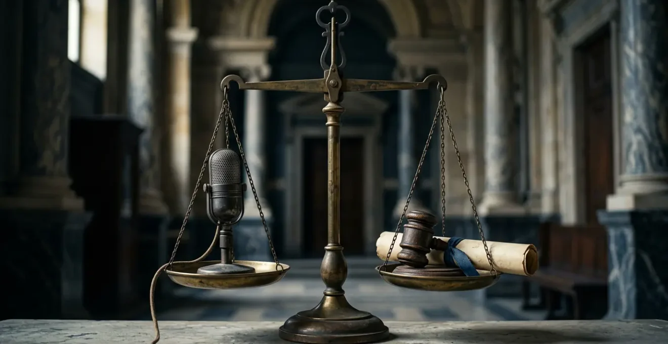 Représentation symbolique de la liberté d'expression et de l'humour en France face aux limites juridiques