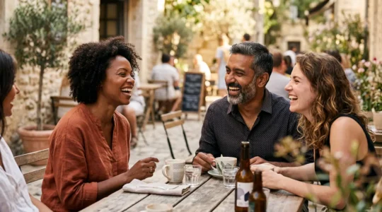 Moment de rire partagé et de connexion émotionnelle entre plusieurs personnes