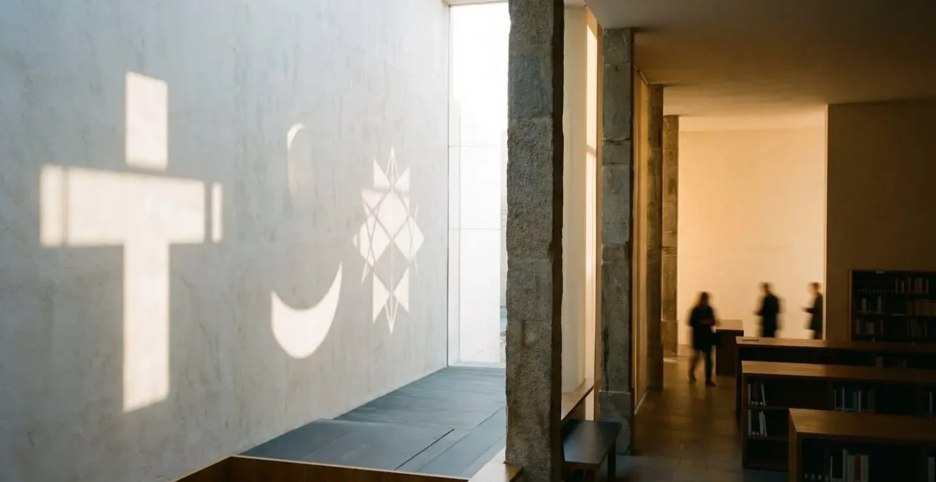 Représentation visuelle conceptuelle de la distinction juridique entre critique de religion et attaque de croyants